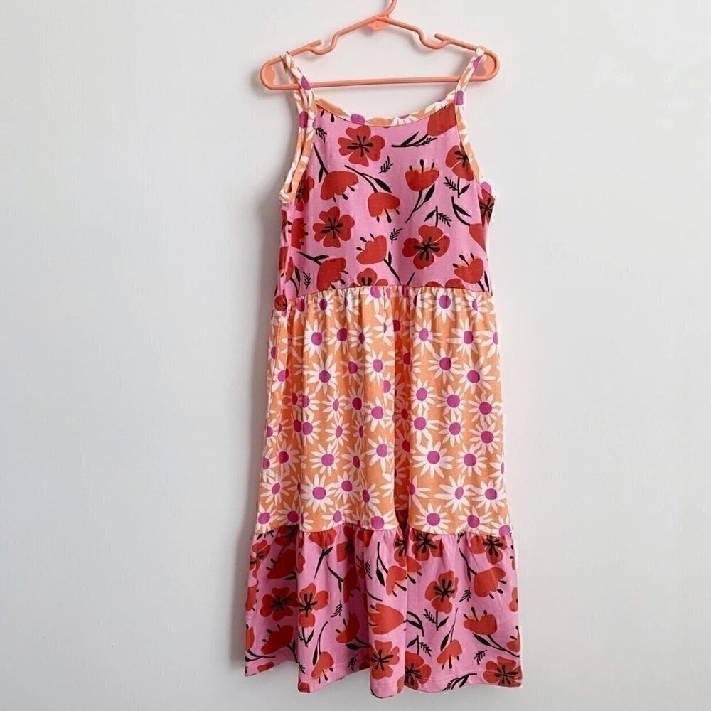 NEW Hanna Andersson Girl Tank Tiered Mixed Print Sun Dress 3T 4T 10 Years